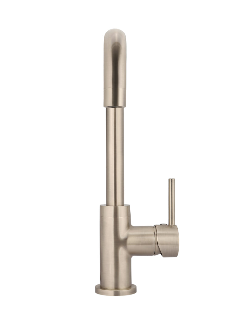 Round Kitchen Mixer Tap in Champagne | Meir