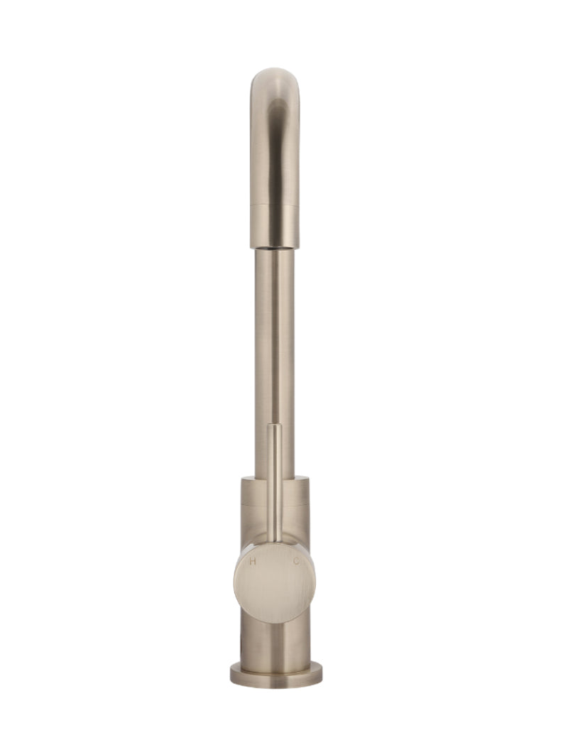 Round Kitchen Mixer Tap in Champagne | Meir