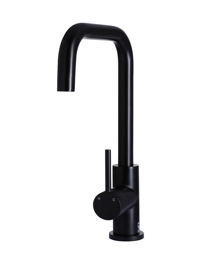 Round Kitchen Mixer Tap in Matte Black | Meir #Colour_Matte Black