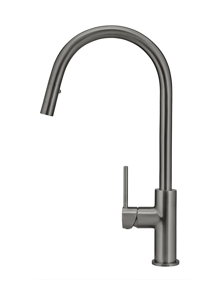 Round Piccola Pull Out Kitchen Mixer Tap in Shadow | Meir #Colour_Shadow