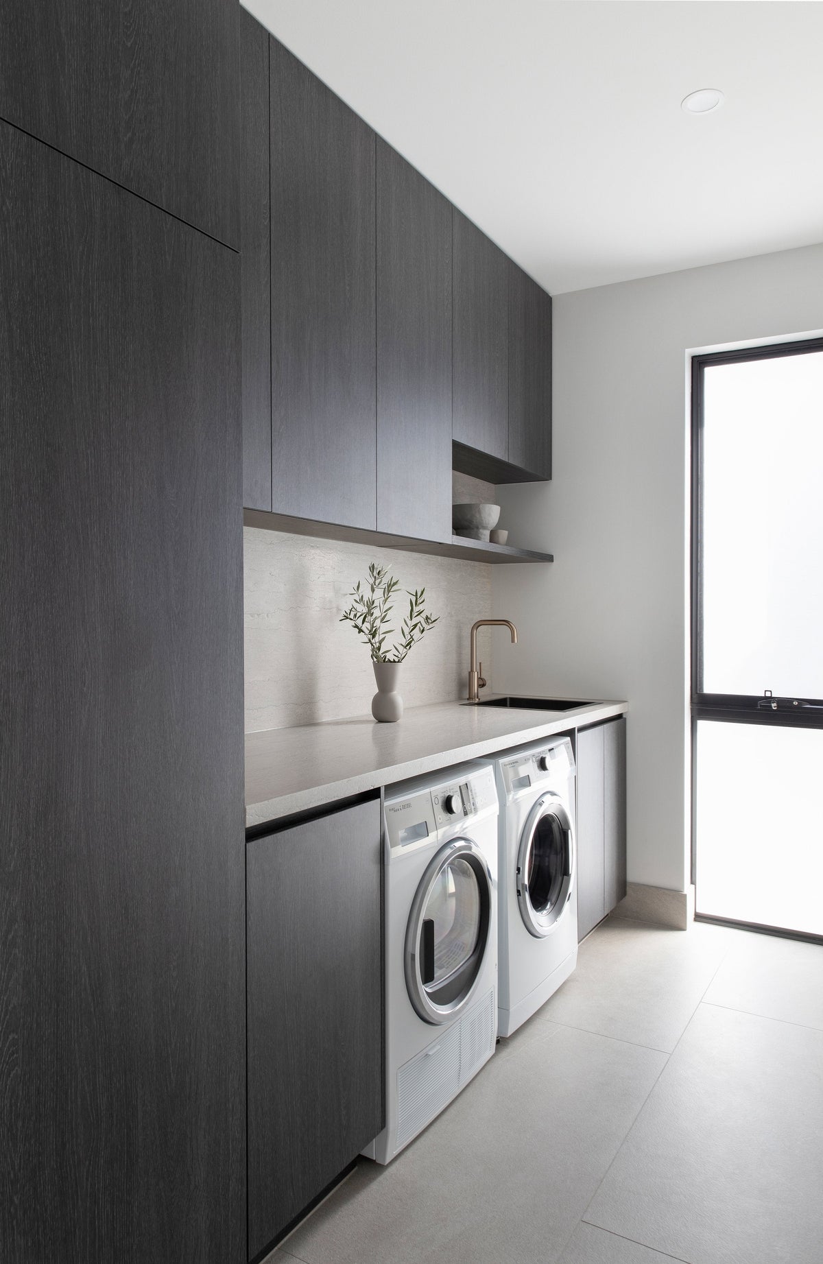 Round Kitchen Mixer Tap in Champagne | Meir