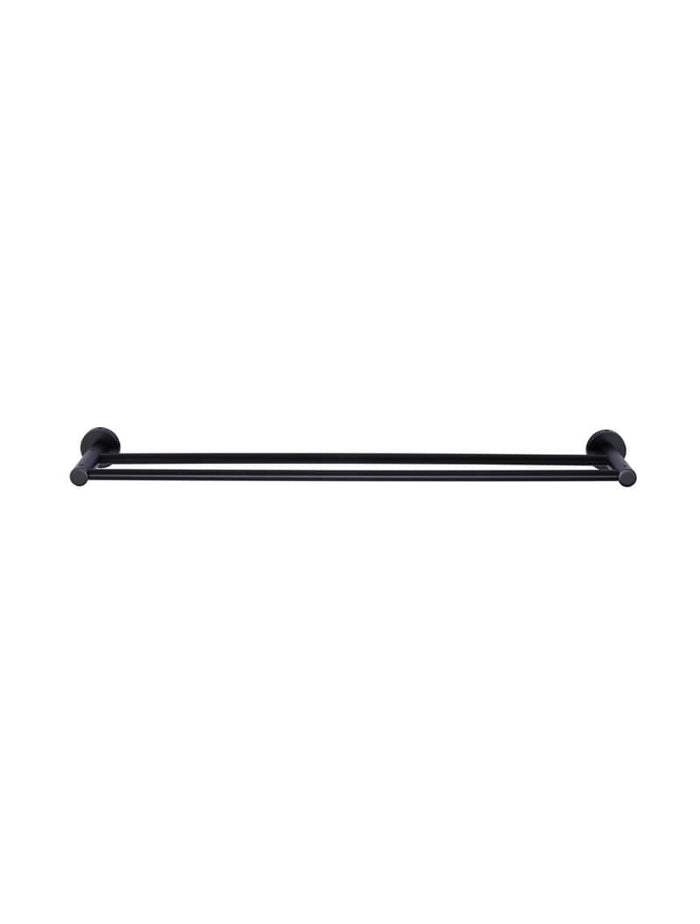 Round Double Towel Rail 600mm in Matte Black | Meir #Colour_Matte Black