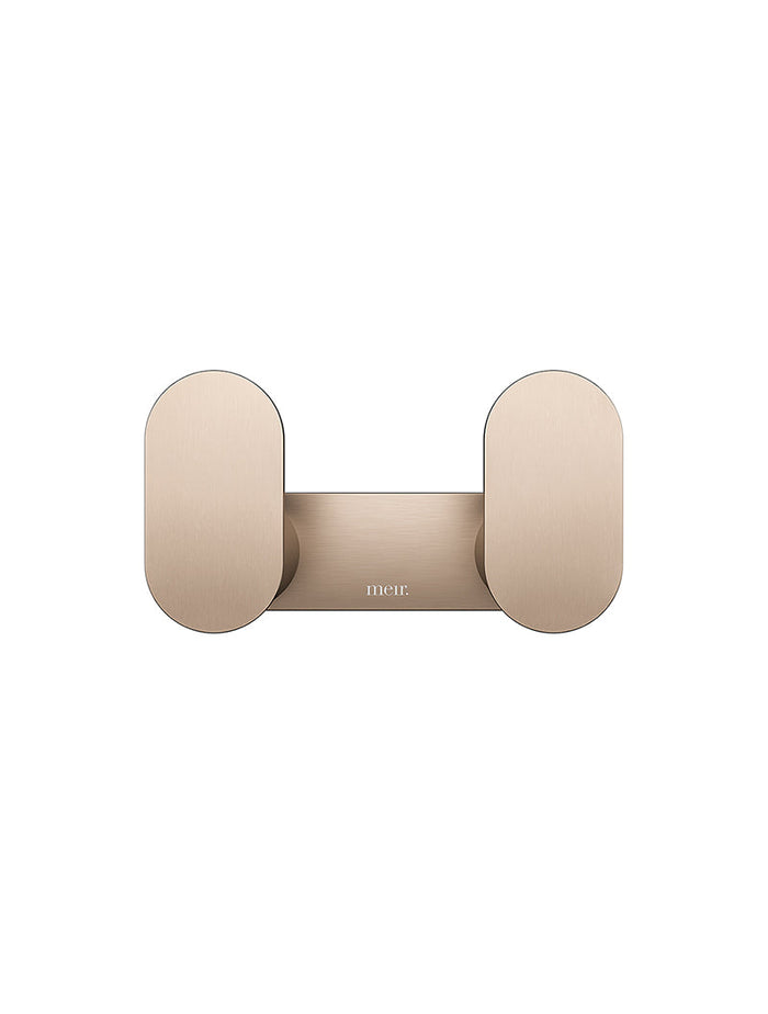 Curvaé Double Robe Hook in Champagne | Meir #Colour_Champagne