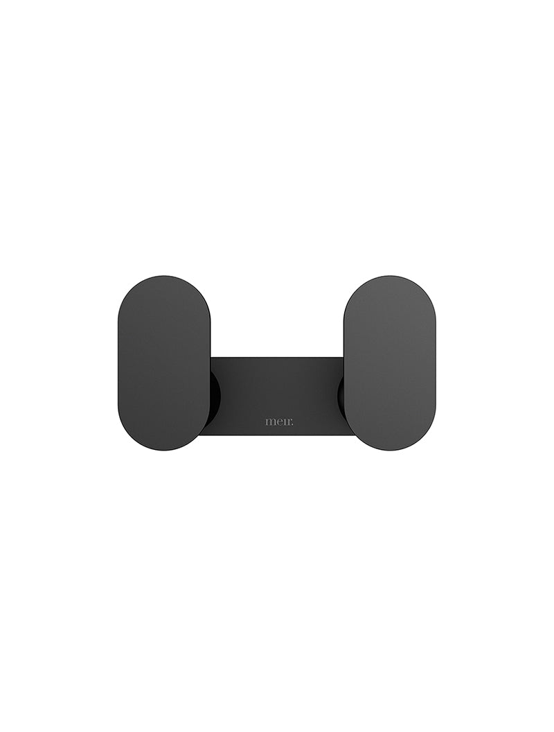 Curvaé Double Robe Hook in Matte Black | Meir