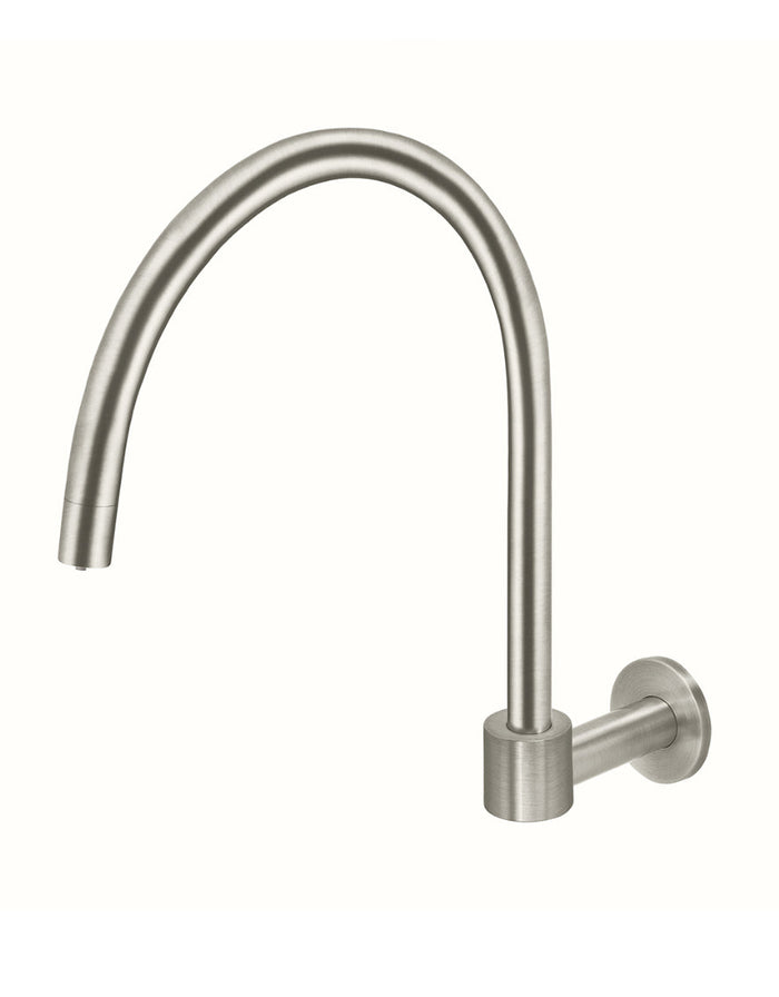 Round High-Rise Swivel Wall Spout in Brushed Nickel | Meir #Colour_Brushed Nickel