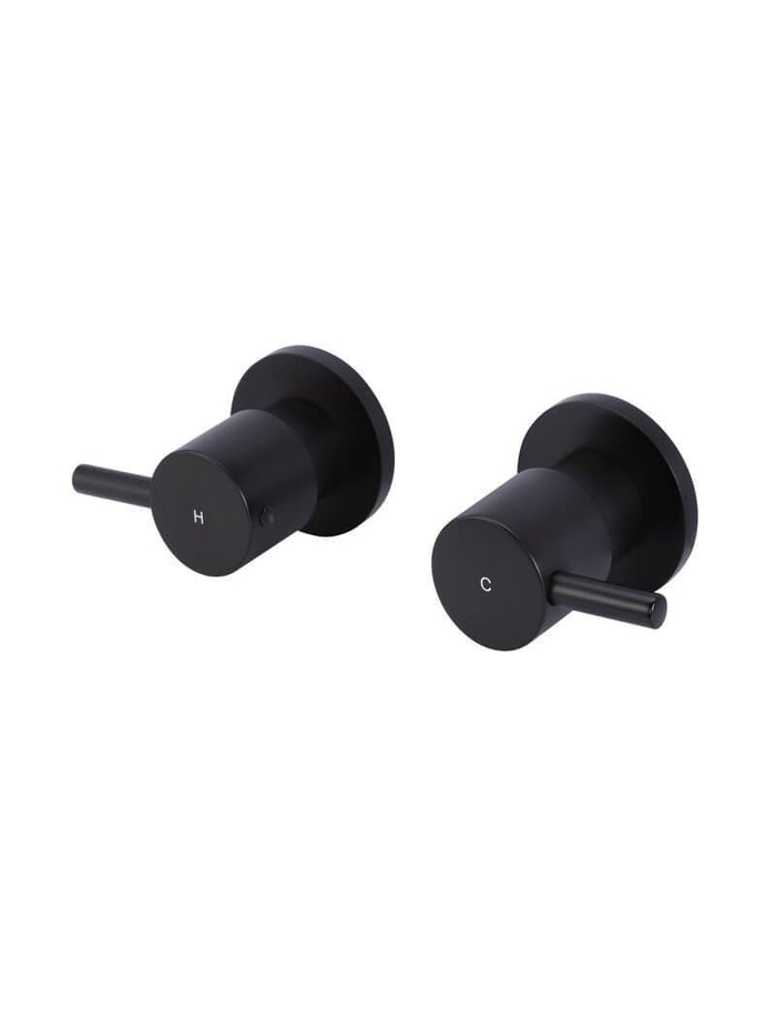 Round Quarter Turn Wall Top Assemblies in Matte Black | Meir #Colour_Matte Black