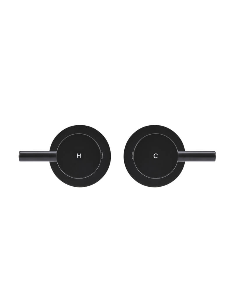 Round Quarter Turn Wall Top Assemblies in Matte Black | Meir