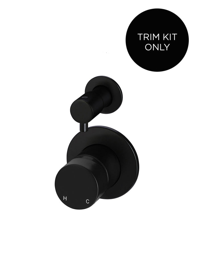 Round Diverter Mixer Pinless Handle Trim Kit - In-wall Body Not Included in Matte Black | Meir #Colour_Matte Black