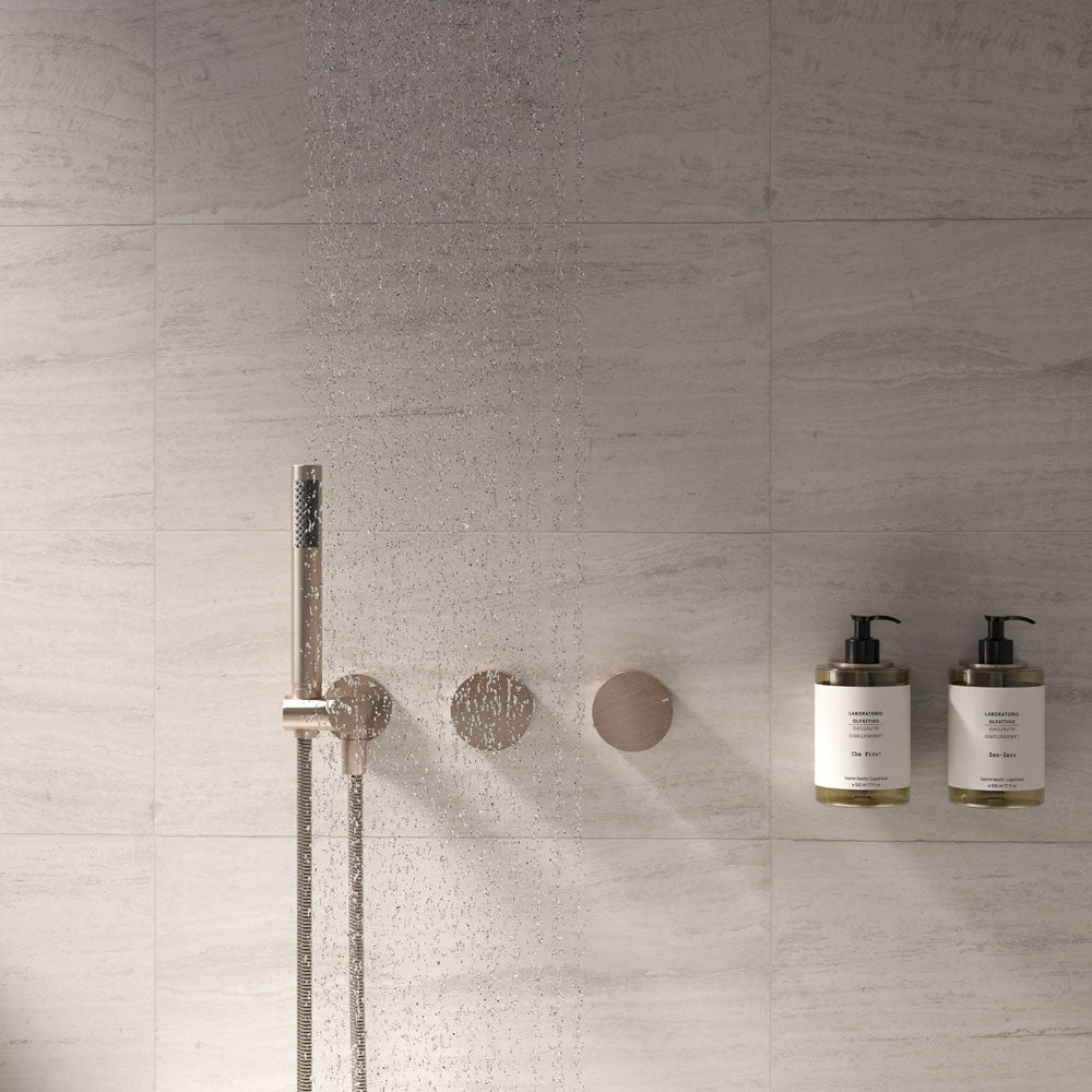 Progressive mixer - in-wall body and Trim set in Champagne | Meir