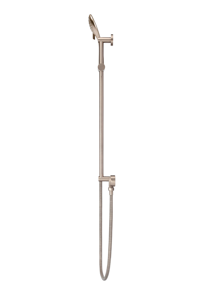 Round Three Function Hand Shower on Rail Column in Champagne | Meir #Colour_Champagne