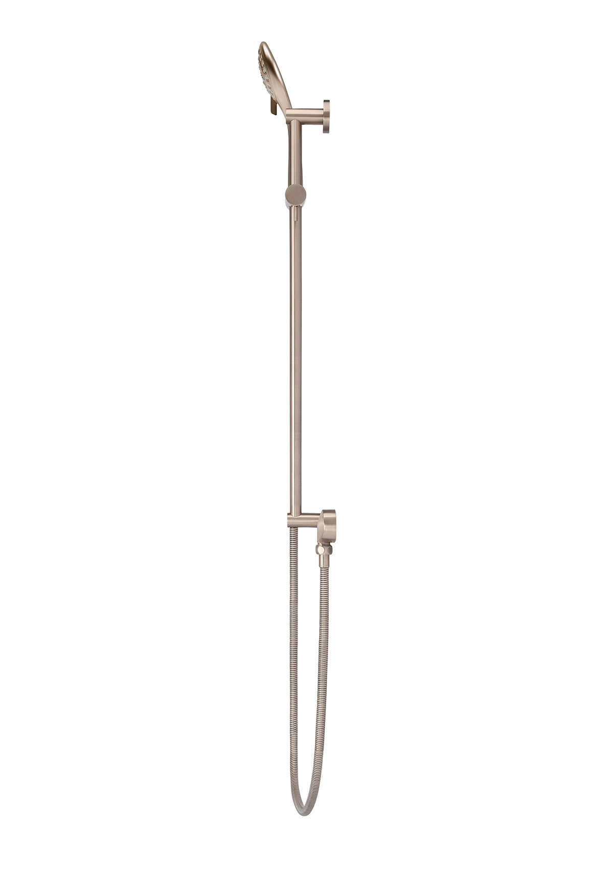 Round Three Function Hand Shower on Rail Column in Champagne | Meir