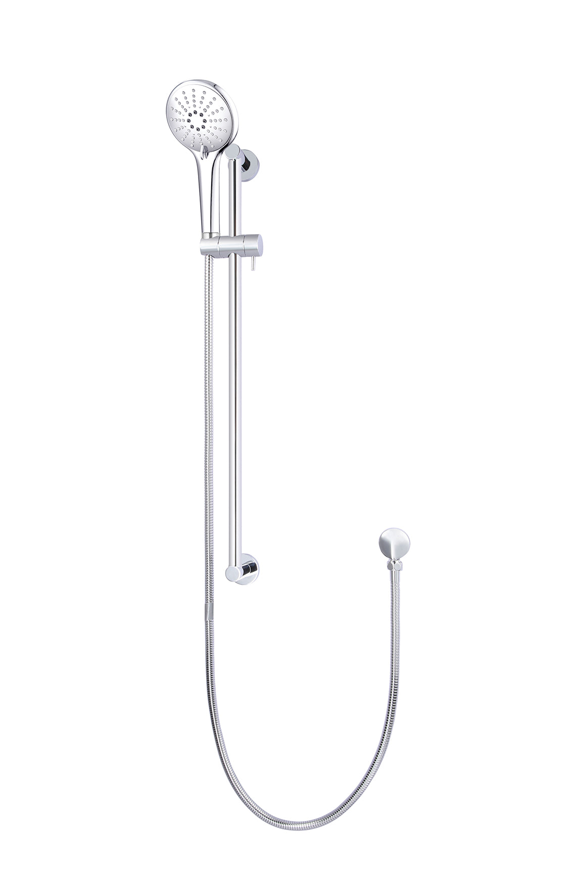 Polished Chrome - Round Three Function Hand Shower on Rail Column