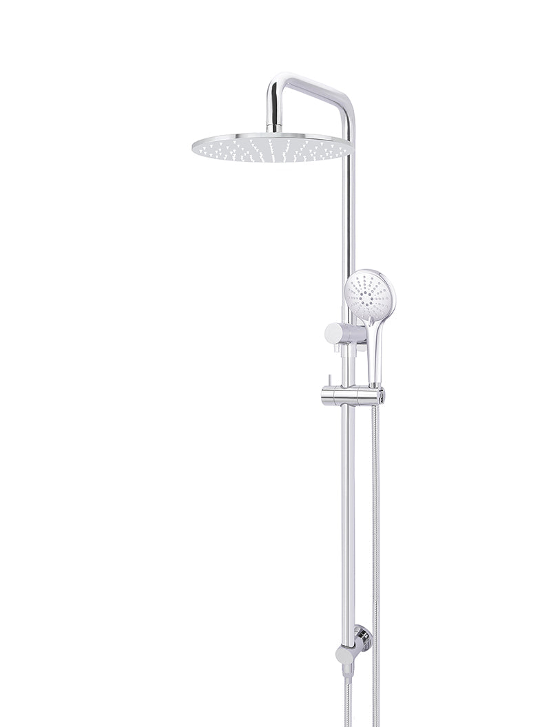 Polished Chrome - Round Combination Shower Rail 300mm Rose, Three Function Hand Shower