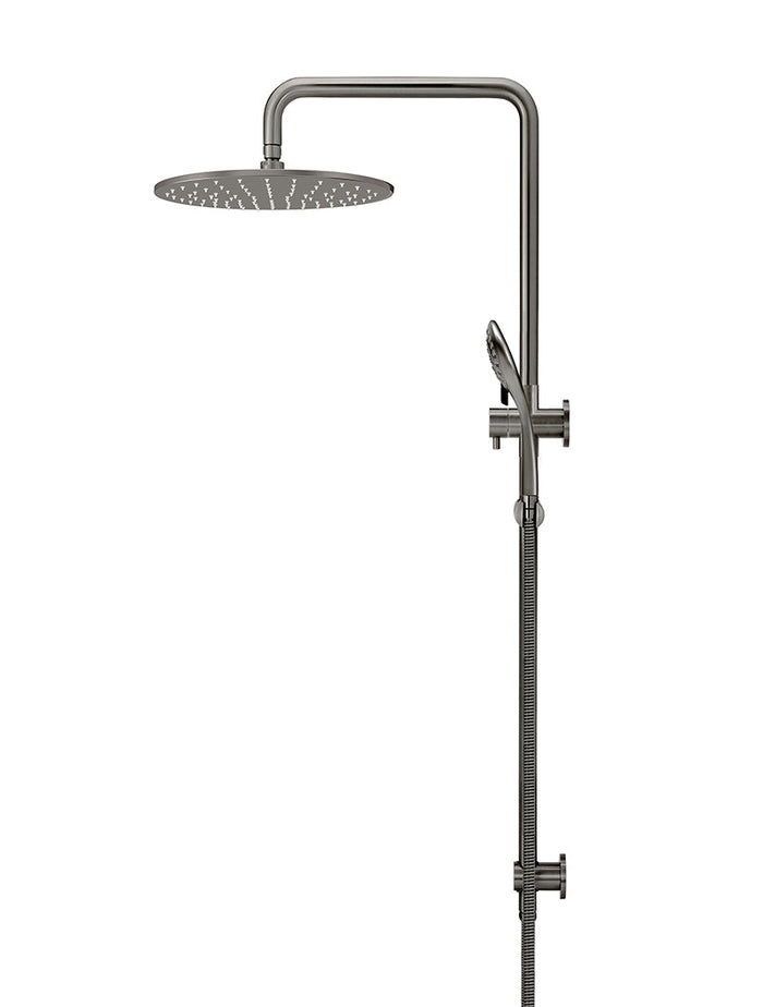 Round Combination Shower Rail 300mm Rose, Three Function Hand Shower in Shadow | Meir #Colour_Shadow