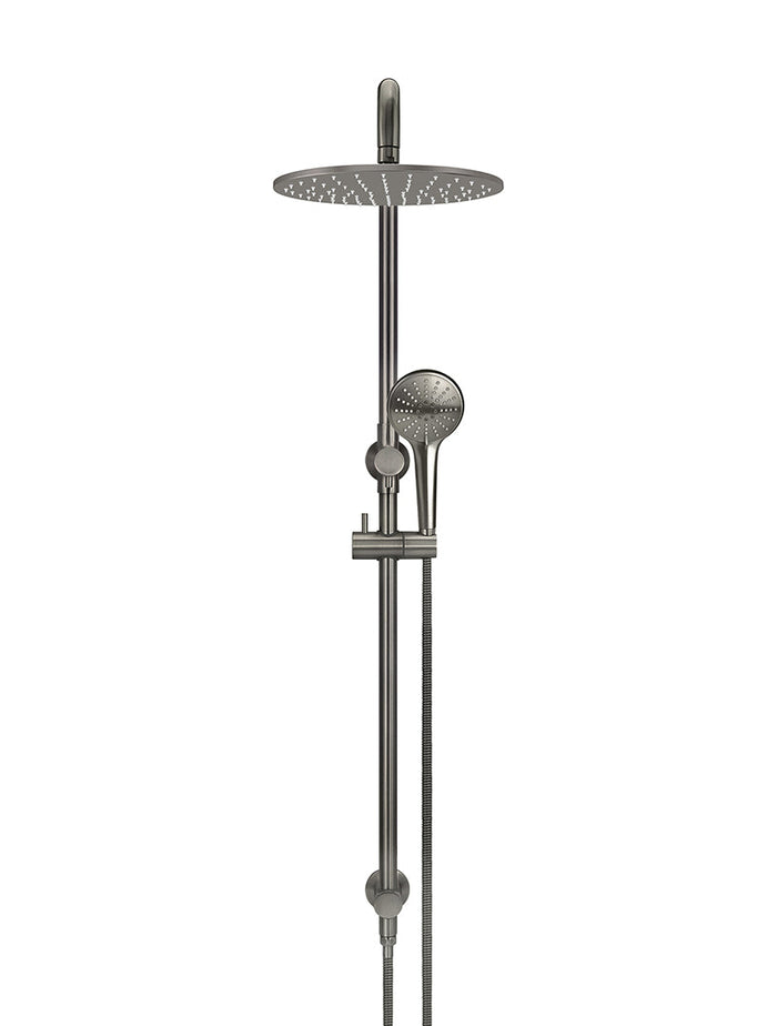 Round Combination Shower Rail 300mm Rose, Three Function Hand Shower in Shadow | Meir #Colour_Shadow