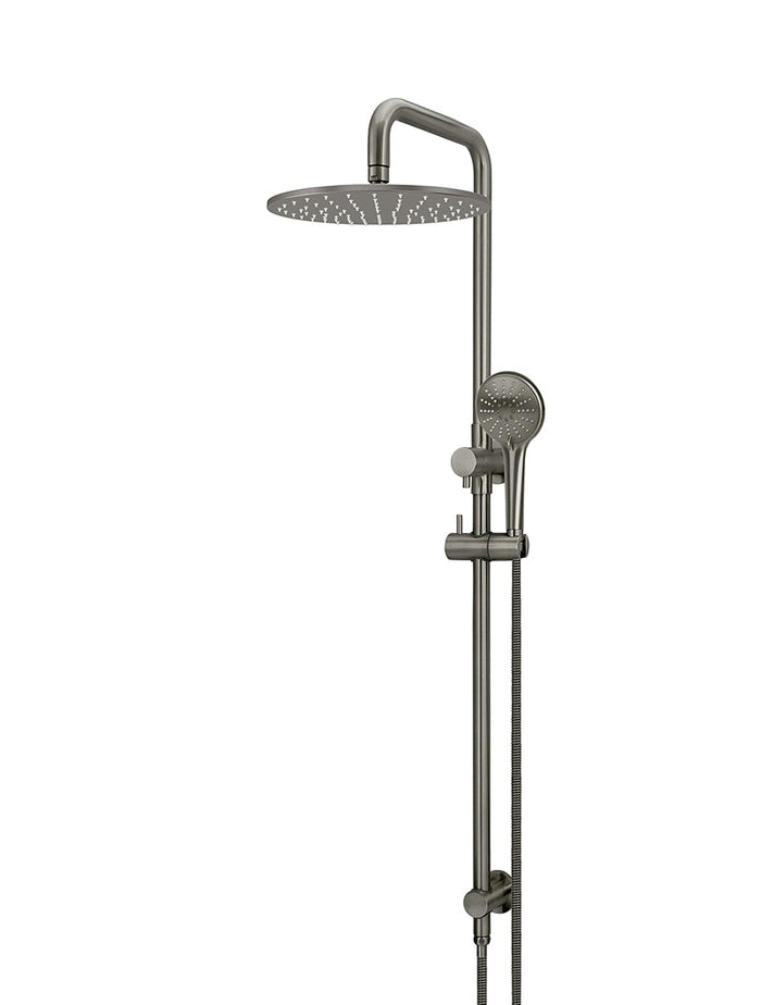 Round Combination Shower Rail 300mm Rose, Three Function Hand Shower in Shadow | Meir #Colour_Shadow
