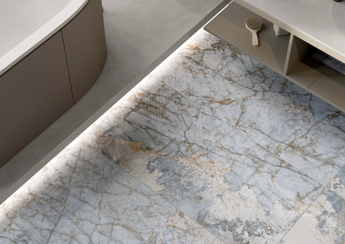 Meteorite Marble Look Porcelain Tile | Italian Stone Effect Tile
