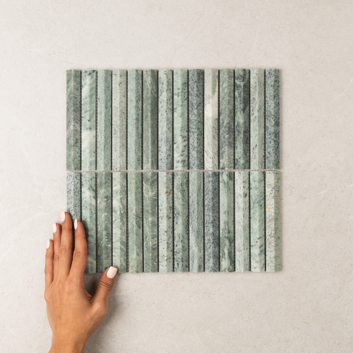 Mint 3D Stack Mosaic – Honed finish