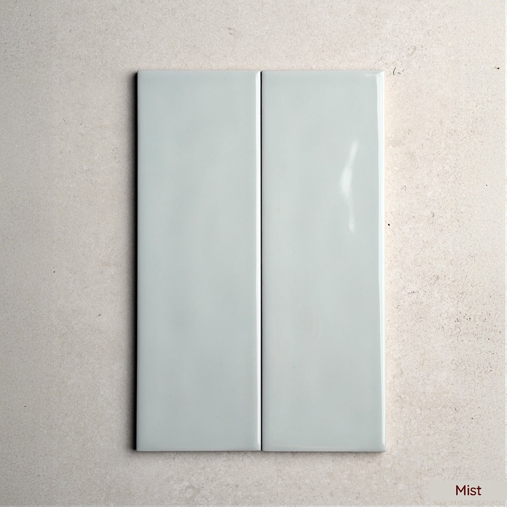 Windermare Series Subway Wall Tile 75 x 225 mm in Mist, Gloss finish