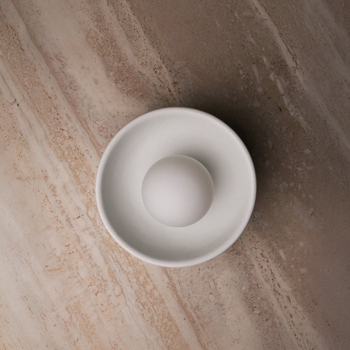 Lunara Naturo Ceramic Wall Light in Matte White #Colour_Matte White