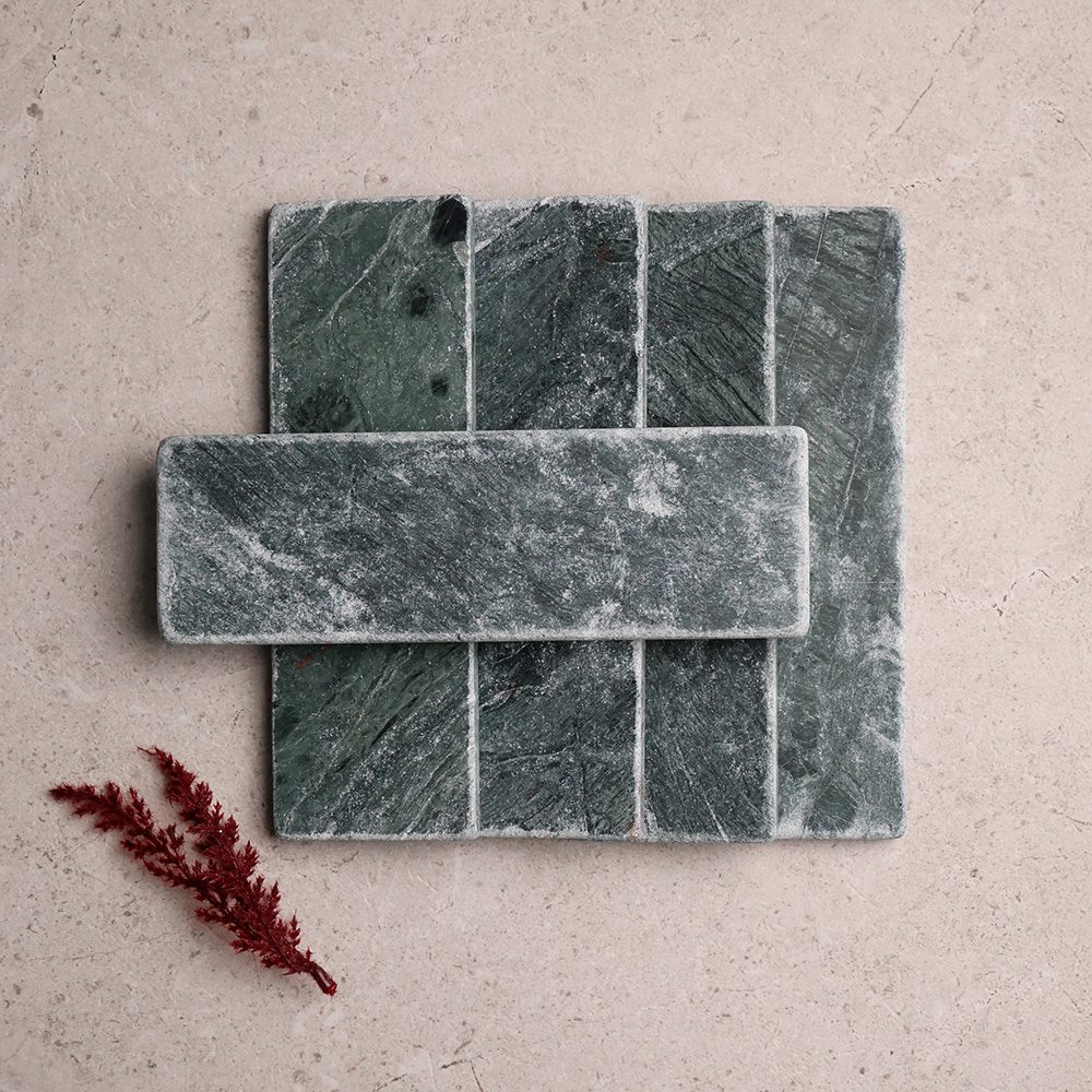 Verde Subway Marble Tile | Tumbled Natural Stone