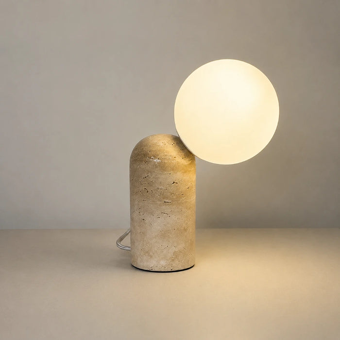 Lunara Ollo Modern Table Lamp in Travertine #Colour_Travertine