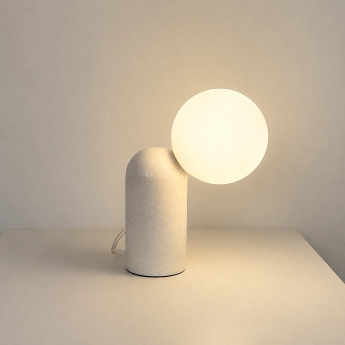 Lunara Ollo Modern Table Lamp in White Marble #Colour_White Marble