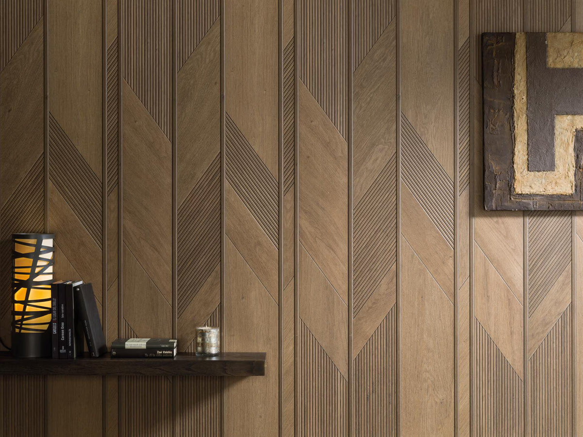 Porcelanosa Gent Roble Wood Effect Wall Tile 596×1500 – 3D / Texture finish