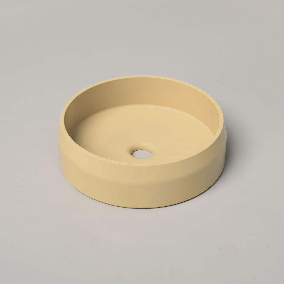 Nood Co Prism Circle Concrete Basin in Custard | Nood Co