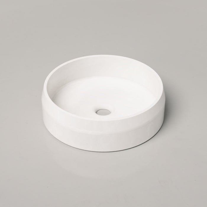 Nood Co Prism Circle Concrete Basin in Ivory | Nood Co #Colour_Ivory