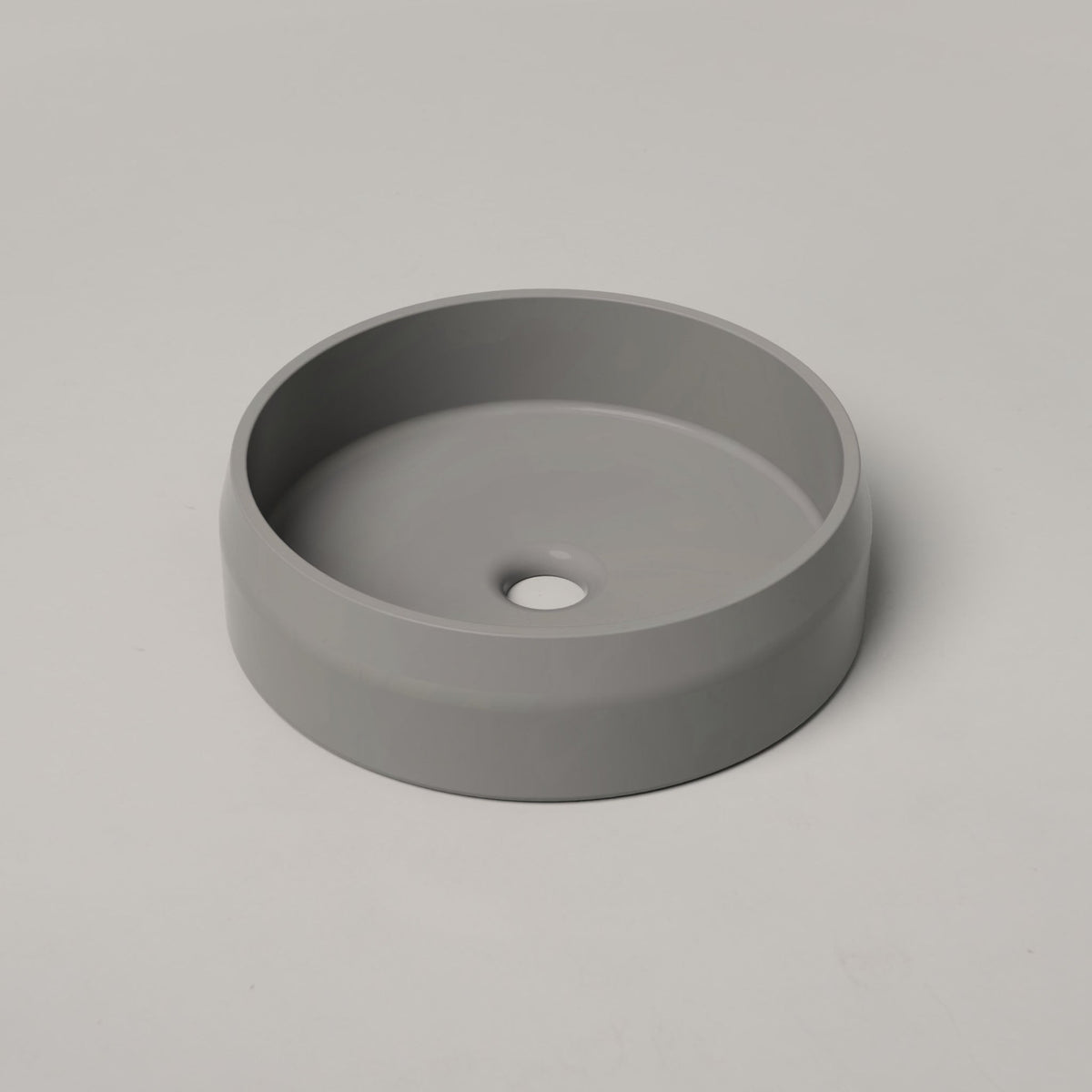 Nood Co Prism Circle Concrete Basin in Sky Grey | Nood Co