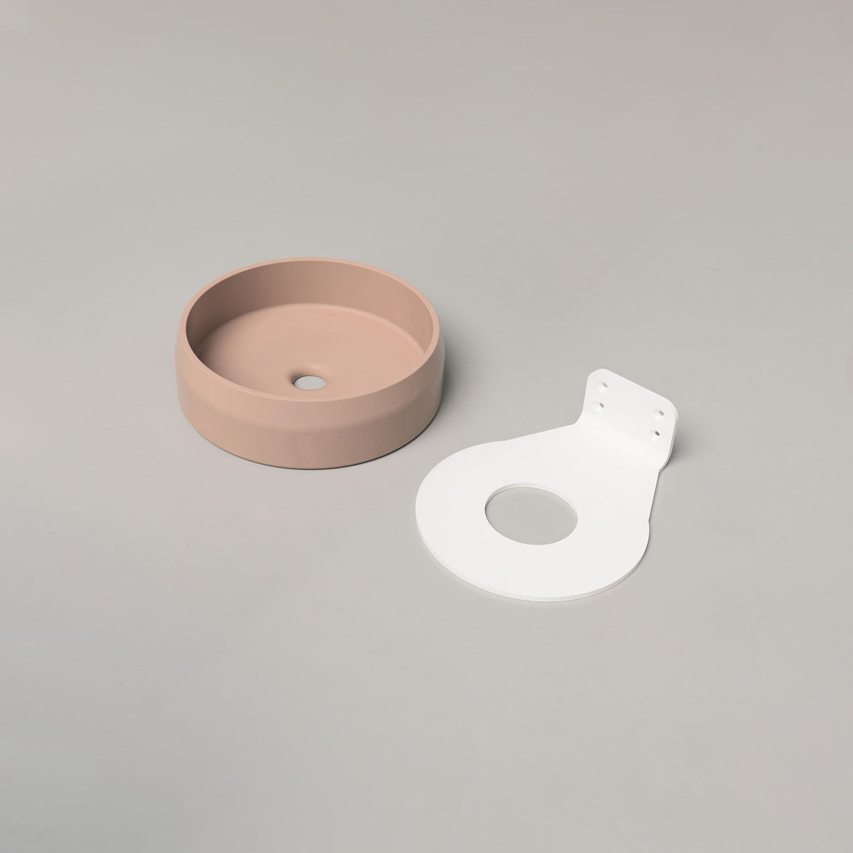 Nood Co Prism Circle Concrete Basin in Blush Pink | Nood Co