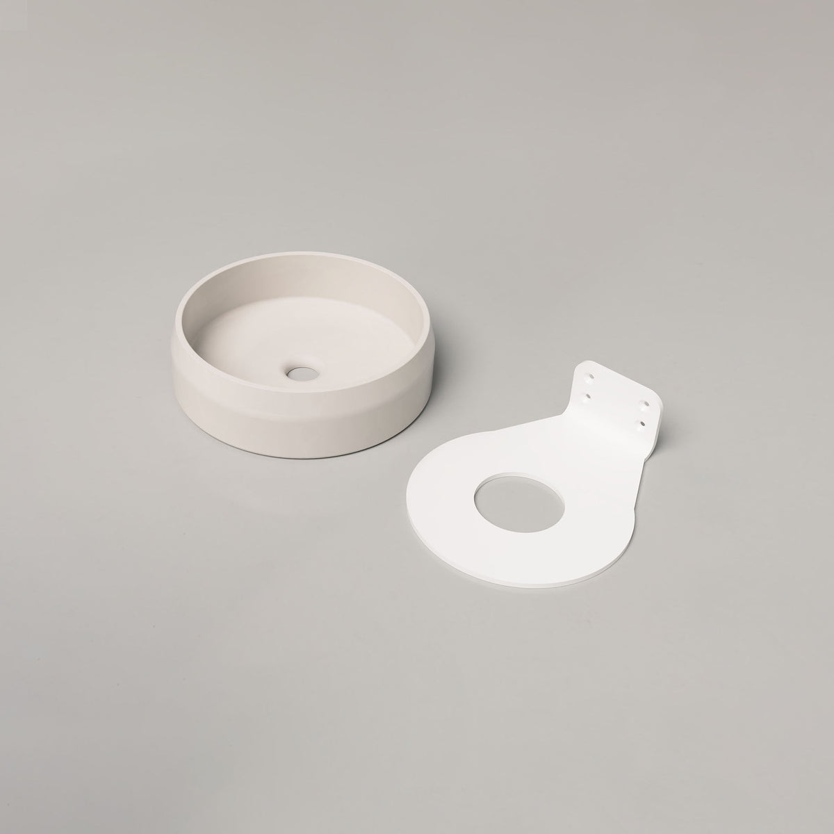 Nood Co Prism Circle Concrete Basin in Morning Mist | Nood Co