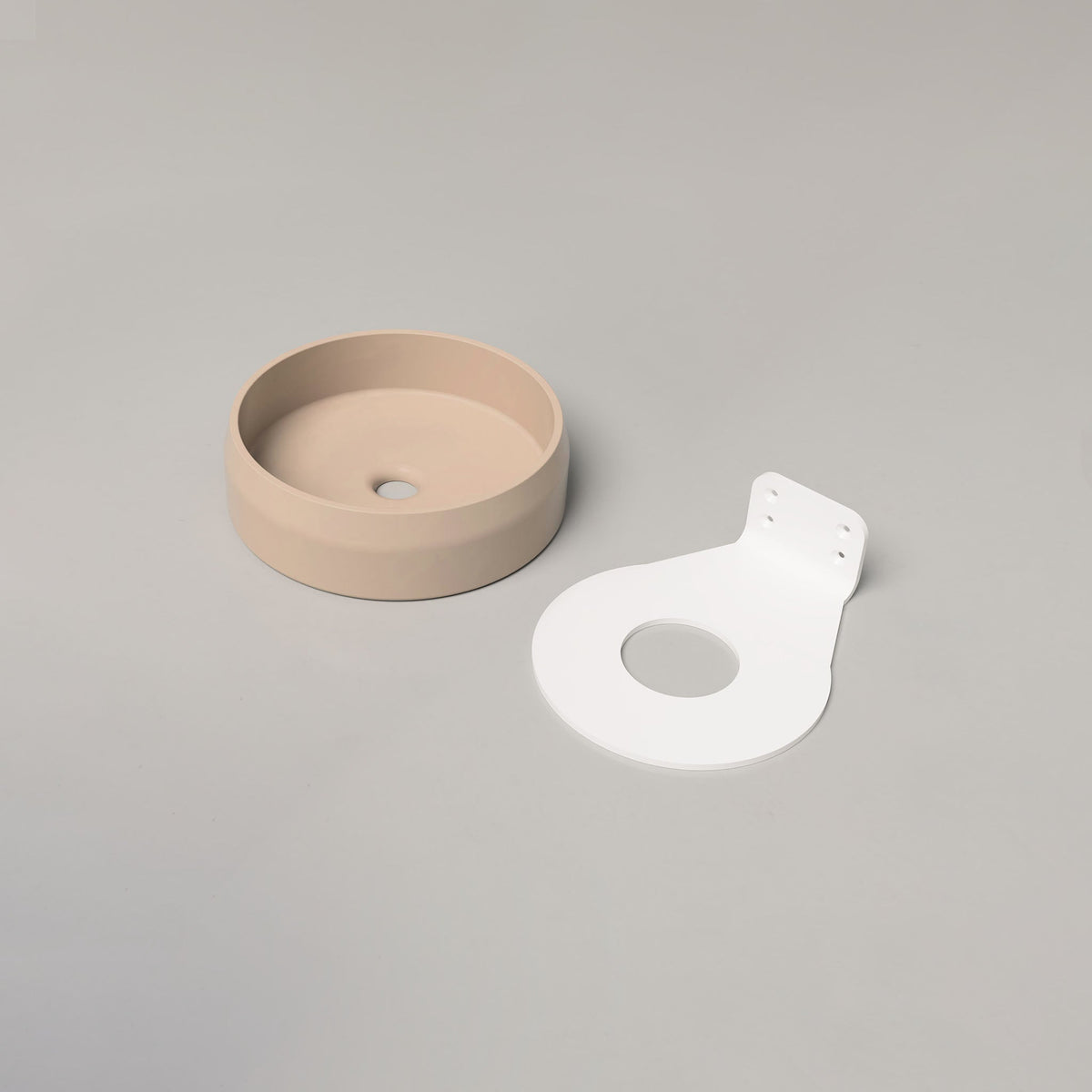 Nood Co Prism Circle Concrete Basin in Mushroom | Nood Co