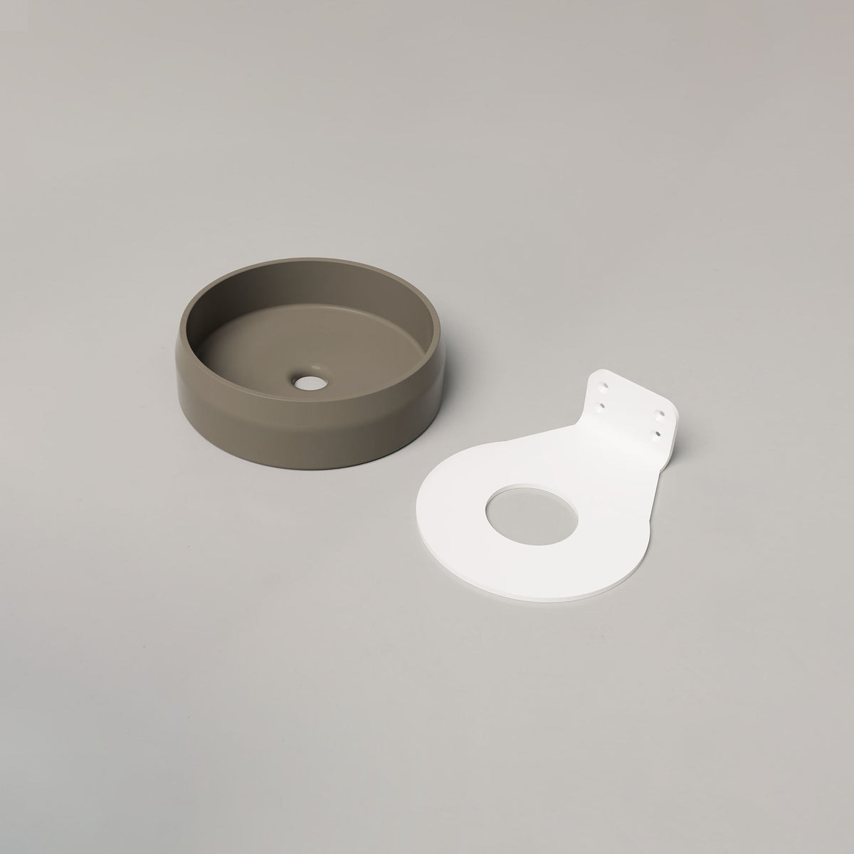 Nood Co Prism Circle Concrete Basin in Olive | Nood Co