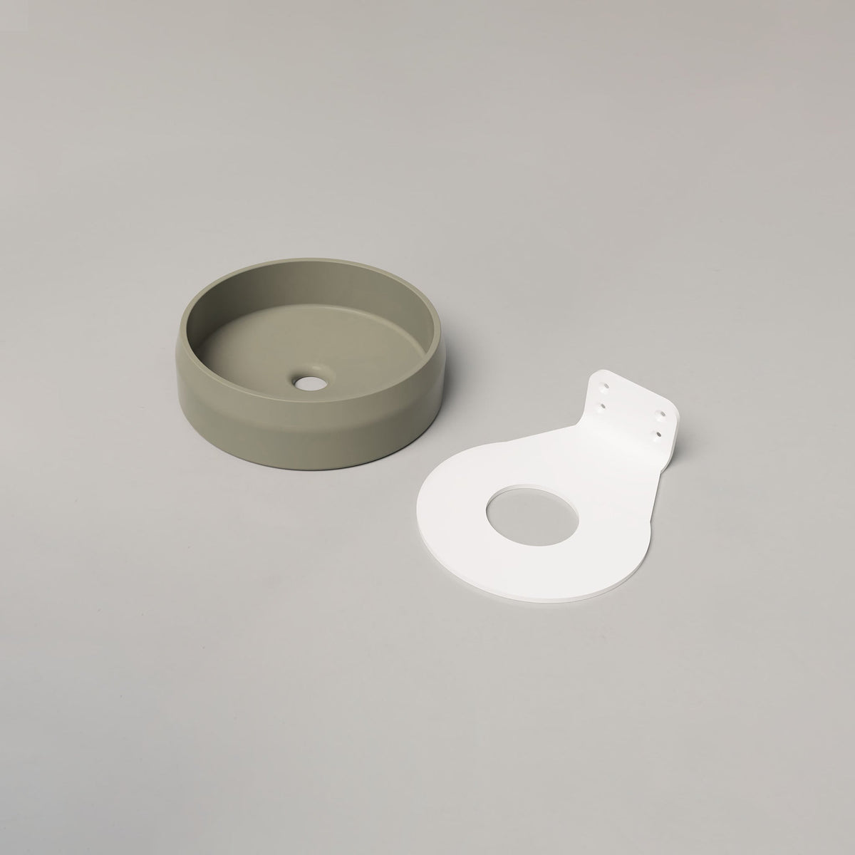 Nood Co Prism Circle Concrete Basin in Sage | Nood Co