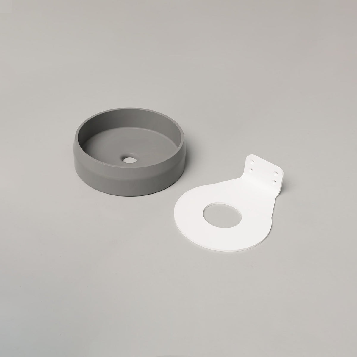 Nood Co Prism Circle Concrete Basin in Sky Grey | Nood Co