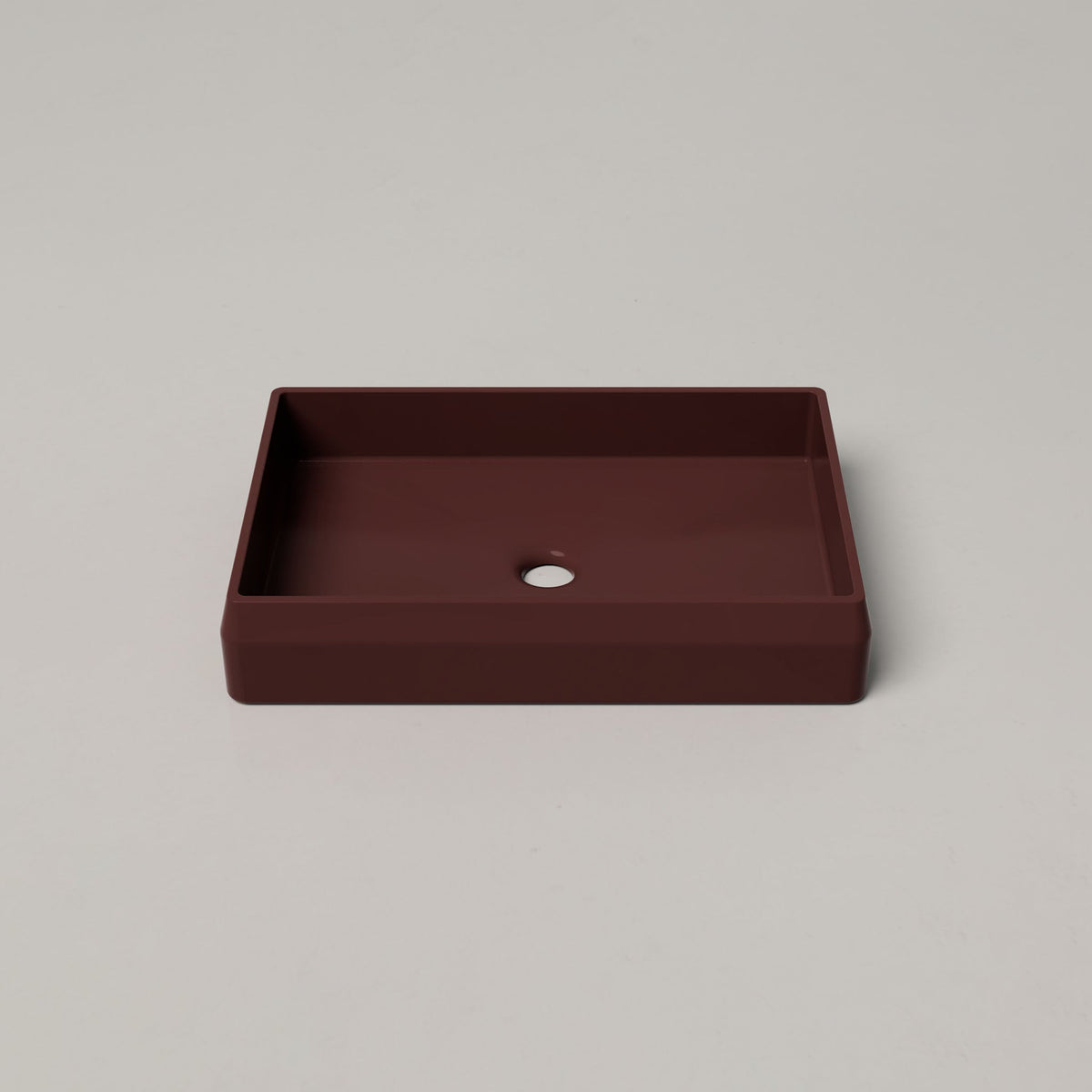 Nood Co Prism Rectangle Concrete Basin in Clay | Nood Co