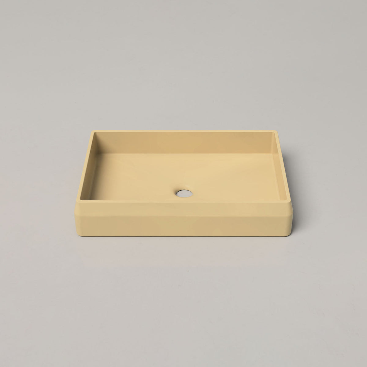 Nood Co Prism Rectangle Concrete Basin in Custard | Nood Co