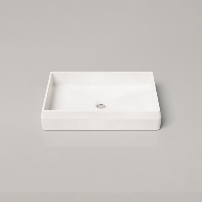 Nood Co Prism Rectangle Concrete Basin in Ivory | Nood Co #Colour_Ivory