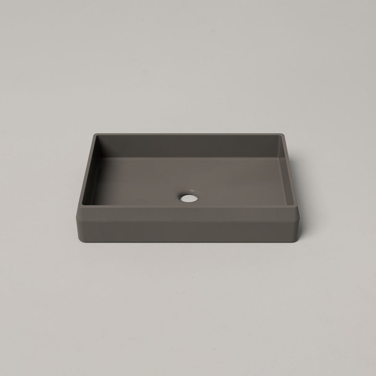 Nood Co Prism Rectangle Concrete Basin in Mid Tone Grey | Nood Co