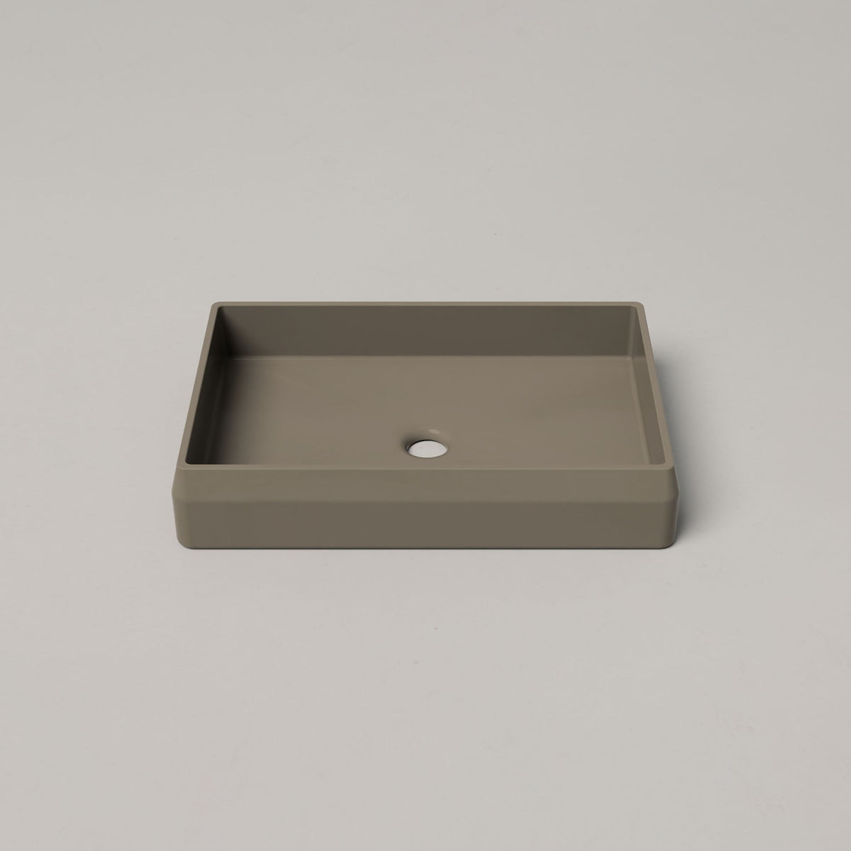 Nood Co Prism Rectangle Concrete Basin in Olive | Nood Co