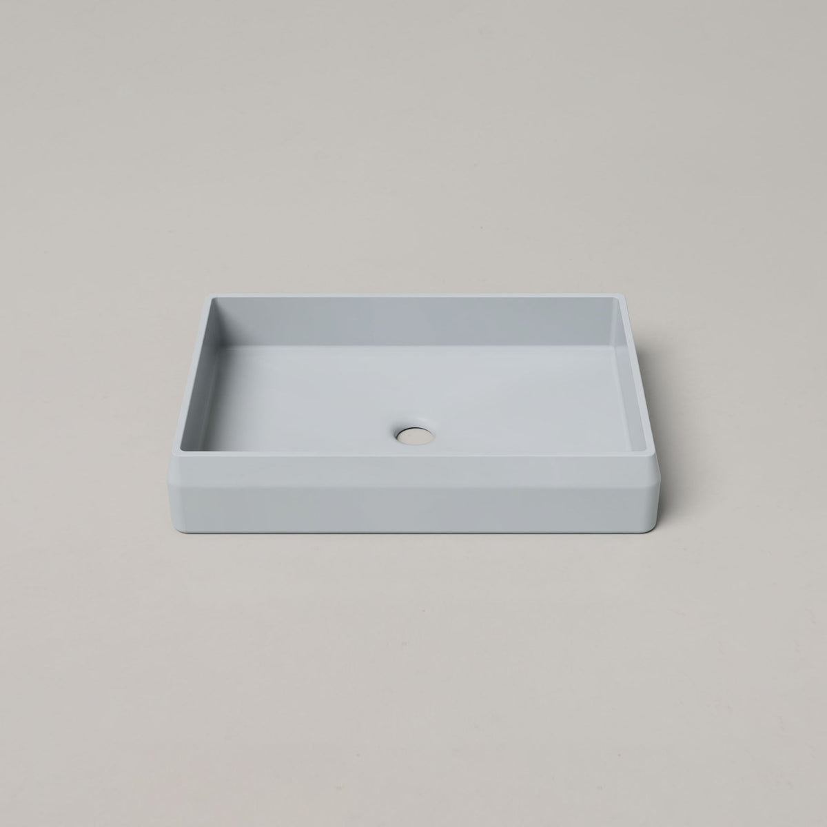 Nood Co Prism Rectangle Concrete Basin in Powder Blue | Nood Co