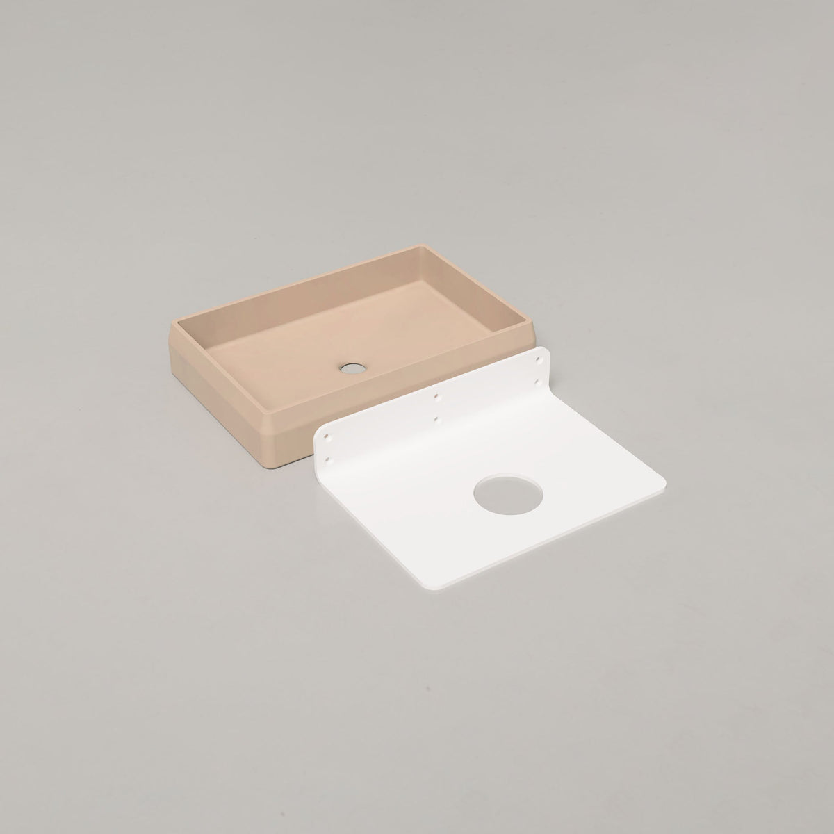 Nood Co Prism Rectangle Concrete Basin in Mushroom | Nood Co