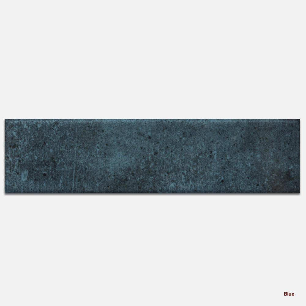Portofino Brick Ceramic Wall Tile 65×260 mm in Blue, Gloss finish