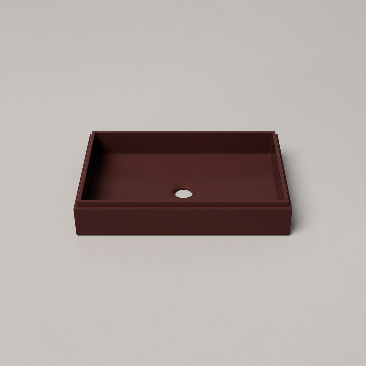 Nood Co Stepp Rectangle Concrete Basin in Clay | Nood Co