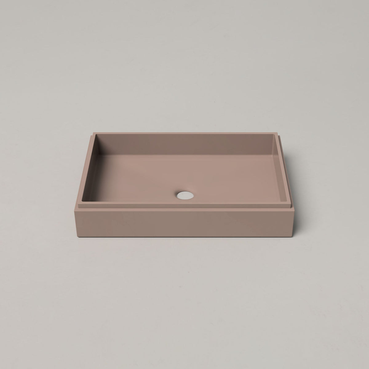 Nood Co Stepp Rectangle Concrete Basin in Paperbark | Nood Co