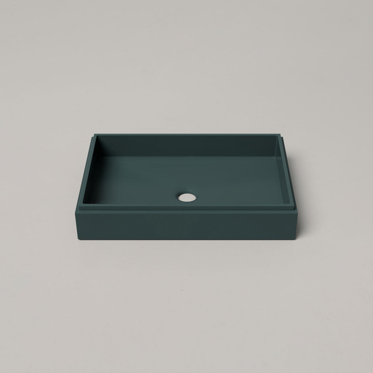 Nood Co Stepp Rectangle Concrete Basin in Teal | Nood Co