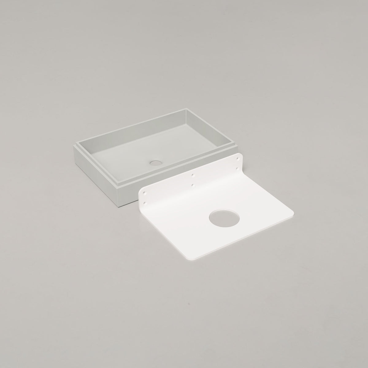 Nood Co Stepp Rectangle Concrete Basin in Cloud | Nood Co