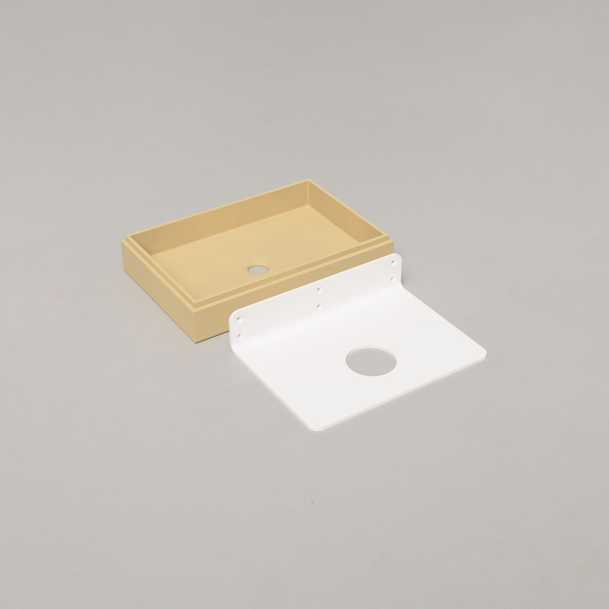 Nood Co Stepp Rectangle Concrete Basin in Custard | Nood Co